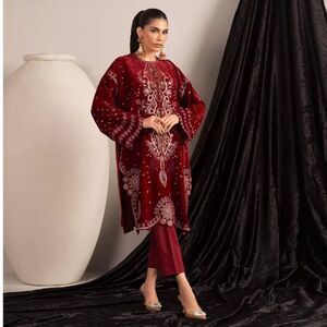 VANYA PAKISTANI DESIGNER AUTHENTIC VELVET 2 PIECE DRESS